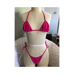Hot pink string bikini